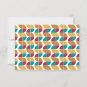 Funky Colorful Retro 70s  Geometric Pattern Bedankkaart (Achterkant)