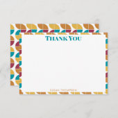 Funky Colorful Retro 70s  Geometric Pattern Bedankkaart (Voorkant / Achterkant)