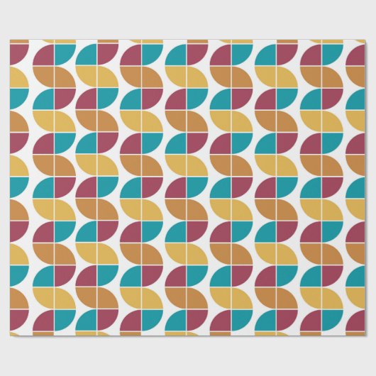Funky Colorful Retro 70s  Geometric Pattern Cadeaupapier (Vlak)