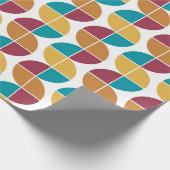 Funky Colorful Retro 70s Geometric Pattern Cadeaupapier (Hoek)