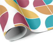 Funky Colorful Retro 70s Geometric Pattern Cadeaupapier (Rol Hoek)