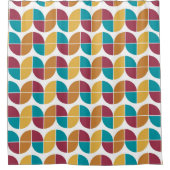 Funky Colorful Retro 70s Geometric Pattern Douchegordijn (Voorkant)