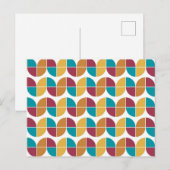 Funky Colorful Retro 70s  Geometric Pattern Feestdagenkaart (Voorkant / Achterkant)