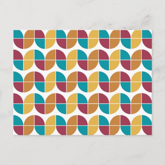 Funky Colorful Retro 70s  Geometric Pattern Feestdagenkaart (Voorkant)