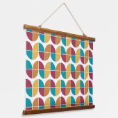Funky Colorful Retro 70s  Geometric Pattern Hangend Wandkleed (Gebogen)