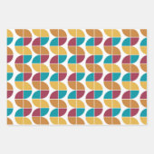 Funky Colorful Retro 70s Geometric Pattern Inpakpapier Vel (Voorkant)