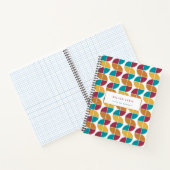 Funky Colorful Retro 70s Geometric Pattern Notitieboek (Binnen)