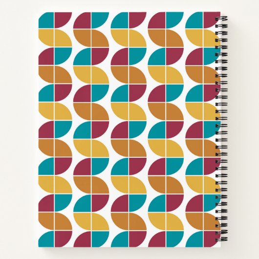 Funky Colorful Retro 70s  Geometric Pattern Notitieboek (Achterkant)