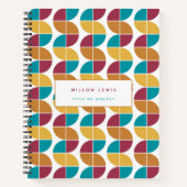 Funky Colorful Retro 70s Geometric Pattern Notitieboek (Voorkant)
