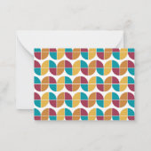 Funky Colorful Retro 70s  Geometric Pattern Notitiekaartje (Achterkant)