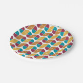 Funky Colorful Retro 70s  Geometric Pattern Papieren Bordje (Gekanteld)