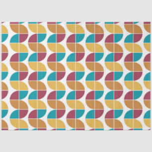 Funky Colorful Retro 70s  Geometric Pattern Tissuepapier