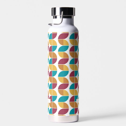 Funky Colorful Retro 70s Geometric Pattern Waterfles (Rechts)