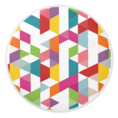 Funky Colorful Retro Triangles Mosaic Pattern Keramische Knop (Voorkant)