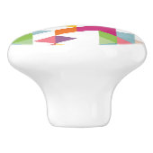 Funky Colorful Retro Triangles Mosaic Pattern Keramische Knop (Zijkant)