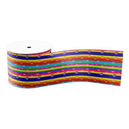 Funky Colorful Stripes Grosgrain Lint (Spoel)