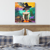 Funky Cool Boho Witch Wall Art Canvas Afdruk (Insitu (Slaapkamer))