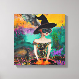 Funky Cool Boho Witch Wall Art Canvas Afdruk