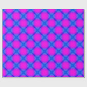 Funky Cool Bright Blue & Pink Squares Patroon Cadeaupapier (Vlak)