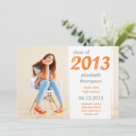 Funky Cool Class of 2013 Afstuderen Announcement Aankondiging (Staand voorkant)