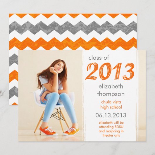 Funky Cool Class of 2013 Afstuderen Announcement Aankondiging (Voorkant / Achterkant)