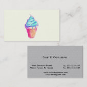 Funky Cool Drippy Ice Cone in Waterverf Visitekaartje (Voorkant / Achterkant)