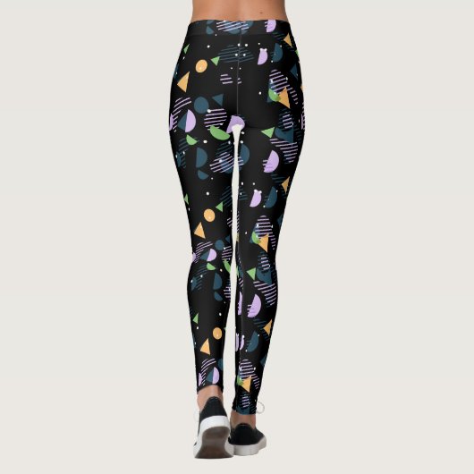 Funky Cool Geometrische Abstracte 50s Art Pattern Leggings (Achterkant)