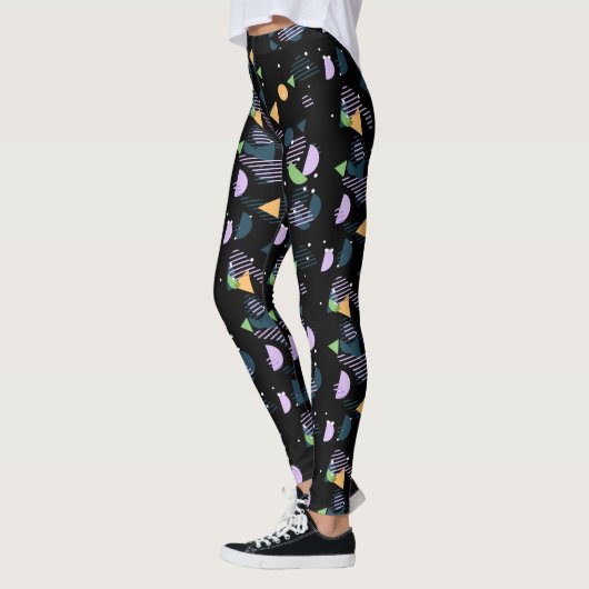 Funky Cool Geometrische Abstracte 50s Art Pattern Leggings (Links)