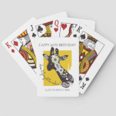 Funky Cool Giraffe Funny Birthday Pokerkaarten (Achterkant)