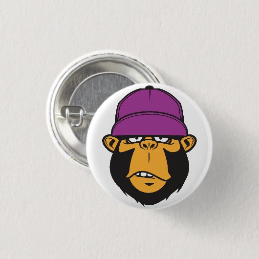 Funky Cool Monkey Ronde Button 3,2 Cm (Voorkant /achterkant)