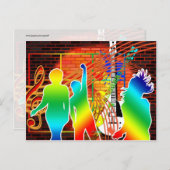 Funky Cool Music Dance Pop Art Design Briefkaart (Voorkant / Achterkant)