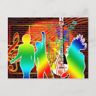 Funky Cool Music Dance Pop Art Design Briefkaart