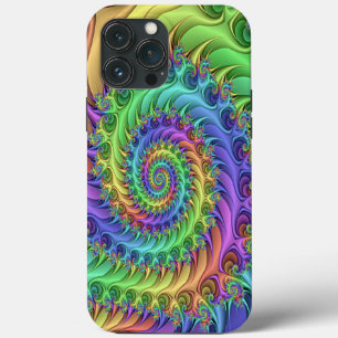 Funky Cool Psychedelic Fractal Spirals Art Patroon iPhone 13 Pro Max Hoesje