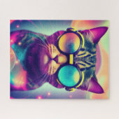 Funky Cool Psychedelic Goggles Cat Legpuzzel (Horizontaal)