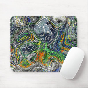 Funky Cool Retro Chic Fractal Marble Patroon Muismat