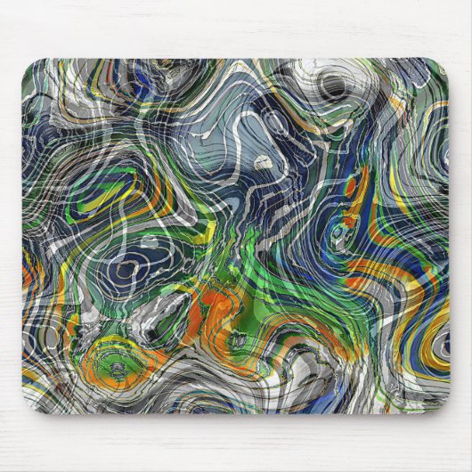 Funky Cool Retro Chic Fractal Marble Patroon Muismat (Voorkant)