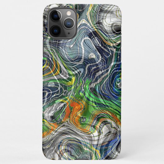 Funky Cool Retro Chic Fractal Marged Art Patroon iPhone Hoesje (Achterkant)