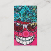 Funky Cool Smilting Face Sunbril Pet Pink Blue Visitekaartje (Achterkant)