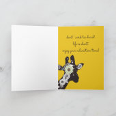 Funky Coole Giraffe Inspirerende Verjaardag Kaart (Binnen)