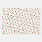 Funky Coral Pink Red Mint Blue Green Snowflakes Inpakpapier Vel (Voorkant)