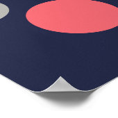 Funky Coral Pink White Grey Balls Circles Poster (Hoek)