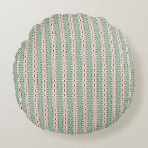 Funky Cottagecore Boho Kerst Streeppatroon Rond Kussen
