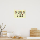 Funky Country Girls Typografie Poster (Keuken)