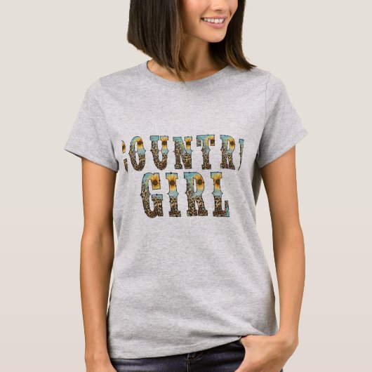 Funky Country Girls Typografie T-shirt (Voorkant)