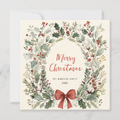 Funky Country Retro Boho Christmas Wreath Feestdagenkaart (Voorkant)