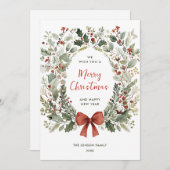 Funky Country Retro Boho Christmas Wreath Feestdagenkaart (Voorkant / Achterkant)