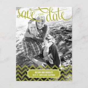 Funky Couple Save the Date Briefkaart - Green