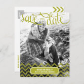 Funky Couple Save The Date Briefkaart - Groen (Voorkant / Achterkant)