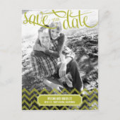 Funky Couple Save The Date Briefkaart - Groen (Voorkant)