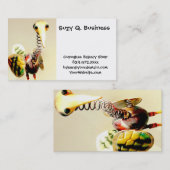 Funky Crane Bird Metal Garden Ornament Folk Art Visitekaartje (Voorkant / Achterkant)